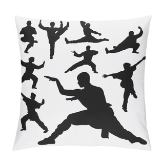 Personality  Wushu Male And Female Martial Art Silhouettes Pillow Covers