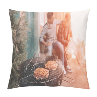 Personality  Friends Making Barbecue Pillow Covers
