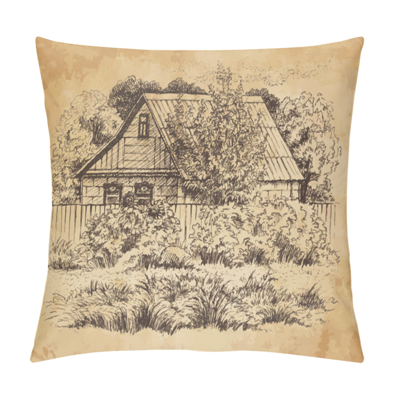 Personality  Rural landscape with old farmhouse. pillow covers