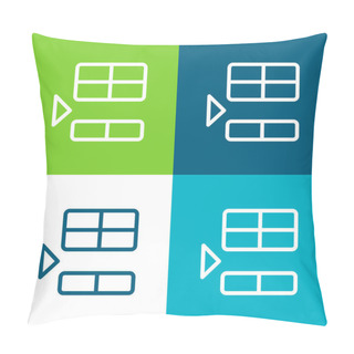Personality  Below Flat Four Color Minimal Icon Set Pillow Covers