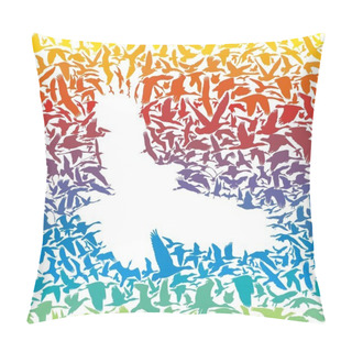 Personality  Abstract Rainbow Predator Bird And Its Prey Pillow Covers