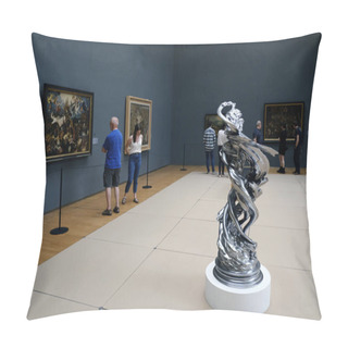 Personality  Visitors Take A Tour At The Royal Museums Of Fine Arts Of Belgium In Brussels On June 1st, 2019. Pillow Covers