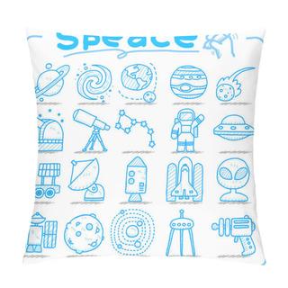 Personality  Hand Draw Universe ,space Icon Set. Pillow Covers