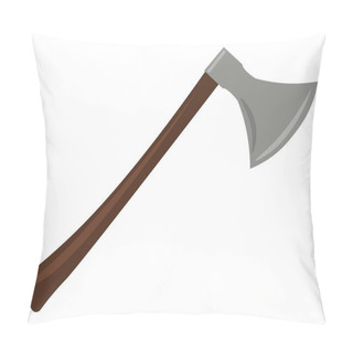 Personality  Big Axe, Illustration, Vector On White Background. Pillow Covers