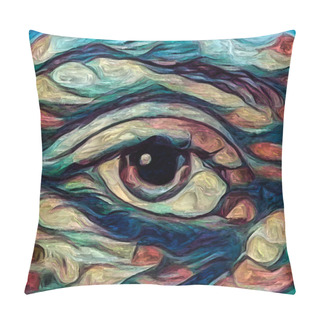 Personality  Artistic Vision Series. Young Girls Eye Rendered In Abstract Painting Style On Subject Of Inner World, Creativity And Art Pillow Covers