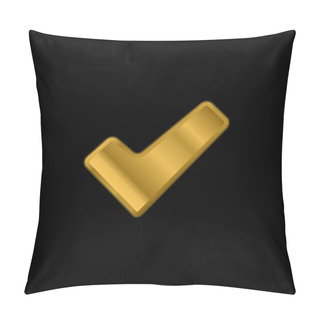 Personality  Approve Signal Gold Plated Metalic Icon Or Logo Vector Pillow Covers