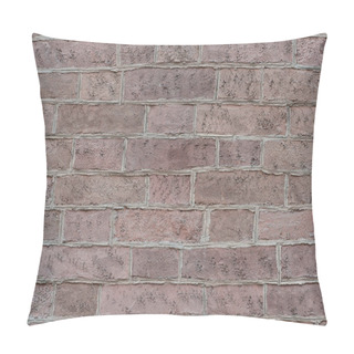 Personality  A Wall With An Ornament Of A Solution Of Each Brick Of An Ancient Building Of Pastel Brown Red Muted Tone. Background. Pillow Covers