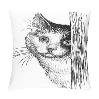 Personality  Peeping Cat Pillow Covers