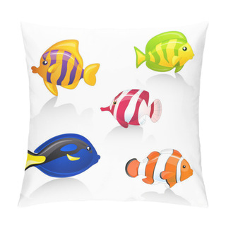 Personality  Colorful Vector Fishes Pillow Covers