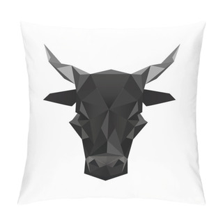 Personality  Origami Black Bull Symbol Pillow Covers