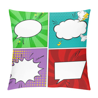 Personality  Retro Comic Empty Speech Bubbles Set Pillow Covers