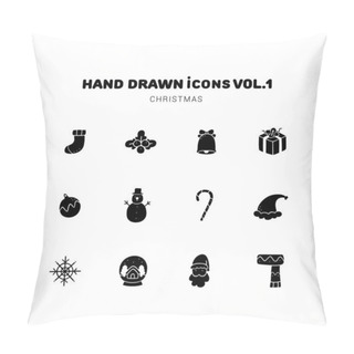 Personality  Christmas Hand Drawn Icons Pillow Covers