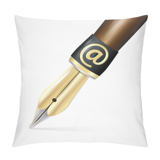 Personality  Vector Old Ink Pen Nib With AT Sign Pillow Covers