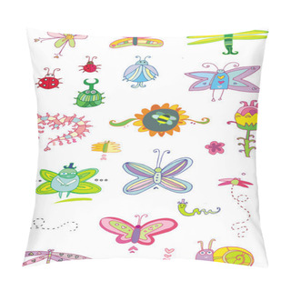 Personality  Bugs And Flowers Pillow Covers