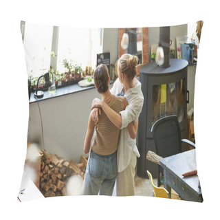 Personality  Lesbian Couple In Art Studio. Pillow Covers