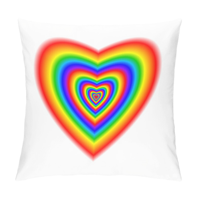 Personality  Big heart in rainbow colors pillow covers
