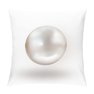 Personality  White Pearl Isolated On White Background With Drop Shadow Pillow Covers