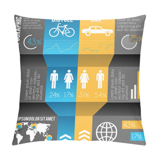 Personality  Infographics Illustration Of Transportation Pillow Covers