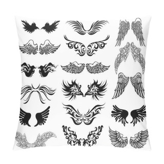 Personality  Wings Tattoo Vector Set Pillow Covers