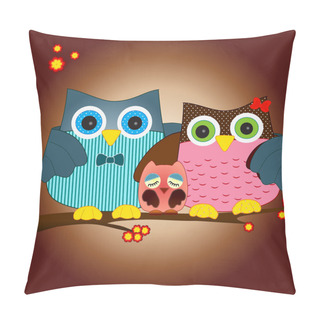 Personality  Owl Family Pillow Covers