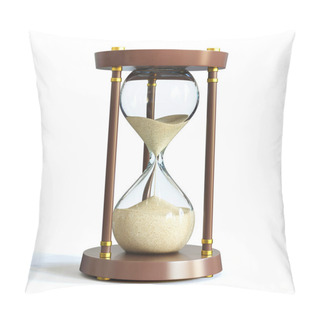 Personality  Hourglass On White Background, Sandglass 3d Rendering Pillow Covers