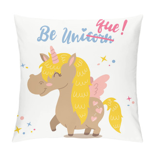 Personality  Adorable Magical Unicorn. Pillow Covers