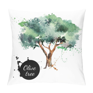 Personality  Olive Tree Vector Illustration. Pillow Covers