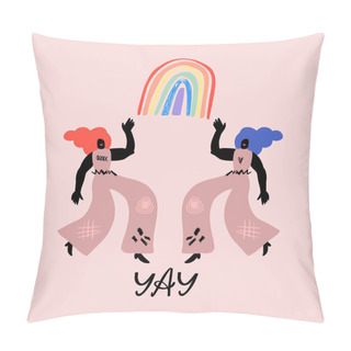 Personality  Gay Pride LGBT Concept Vector Illustration. Clipart EPS. Pillow Covers