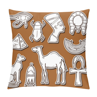 Personality  Hand Drawn Egypt Stickers Pillow Covers