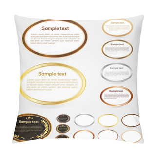 Personality  Set Of Oval-shaped Web Buttons. Vector Illustration Pillow Covers