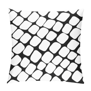 Personality  Seamless Black And White Pattern With Paving Stone Pillow Covers