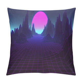 Personality  80s Synthwave And Retrowave Background Pillow Covers