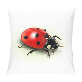 Personality  Vector Ladybug, Isolated On White Background Pillow Covers