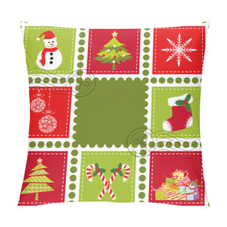 Personality  Set Of Christmas Stamp Postage Pillow Covers