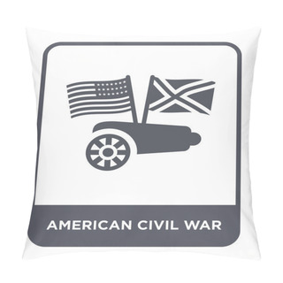 Personality  American Civil War Icon In Trendy Design Style. American Civil War Icon Isolated On White Background. American Civil War Vector Icon Simple And Modern Flat Symbol. Pillow Covers