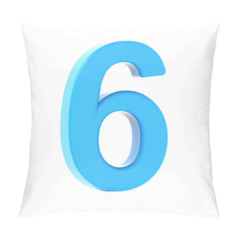 Personality  light  blue number 6 pillow covers