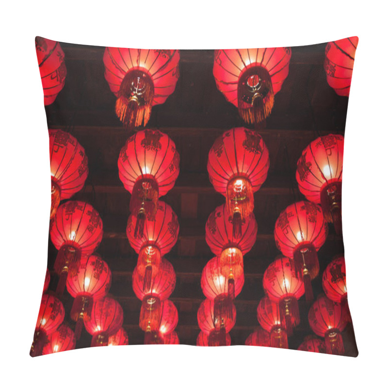 Personality  Chinese Lanterns On The Black Ceiling, New Year. Pillow Covers