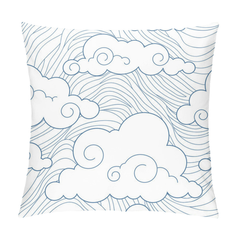 Personality  Seamless Stylized Clouds Pattern Pillow Covers