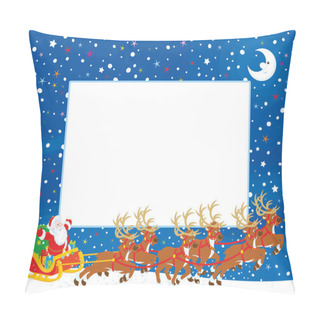 Personality  Border With Christmas Sleigh Of Santa Claus Pillow Covers