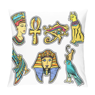 Personality  Ancient Egypt, Old School Tattoo. Classic Flash Tattoo Style Pillow Covers