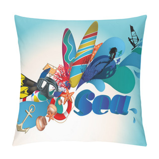 Personality  Travel Banner Vector Illustration   Pillow Covers