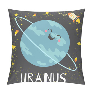 Personality  Vector Illustration Planet Uranus Pillow Covers