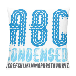 Personality  Vector Funky Upper Case English Alphabet Letters, Abc Collection. Rounded Bold Condensed Retro Type Font, Script From A To Z Best For Use In Logotype Design. Created Using Waves, Flowing Lines. Pillow Covers