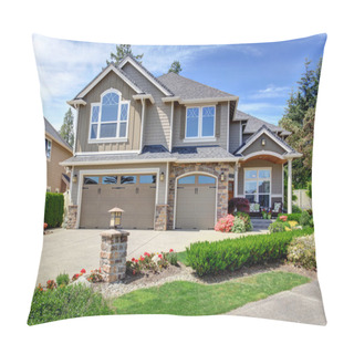 Personality  Home Exterior With Garage And Driveway  Pillow Covers