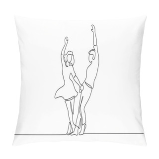 Personality  Couple Woman And Man Dancing Continuous Line Pillow Covers