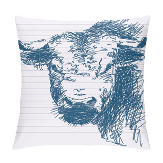 Personality  Hand Drawn Bull Pillow Covers