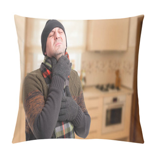 Personality  Exhausted Male With Sore Throat Pillow Covers