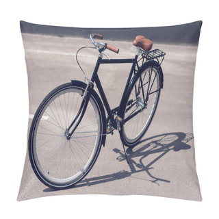 Personality  Close Up View Of Retro Bicycle Parked On Street Pillow Covers
