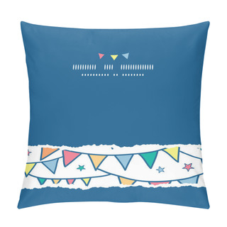 Personality  Colorful Doodle Bunting Flags Vertical Torn Seamless Pattern Background Pillow Covers