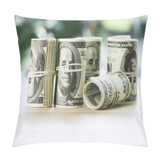 Personality  Rolled Dollar Banknotes Pillow Covers
